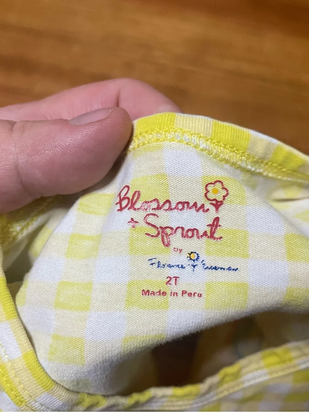 Florence Eiseman Blossom & Sprout Yellow & White Gingham Tank with Duck Motif 2T